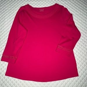 Talbots Lace Trimmed Top